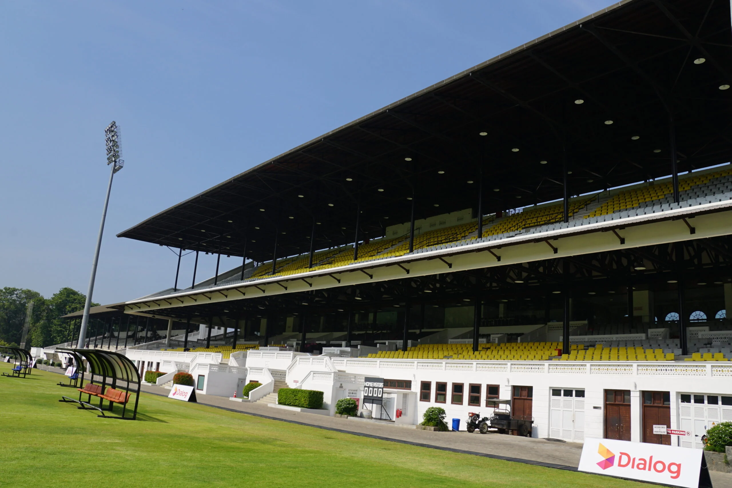 Restored colonial grandstand of the Colombo Racecourse in Cinnamon Gardens
