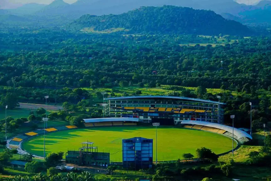Cricket match in Sri Lanka with Galle Fort backdrop