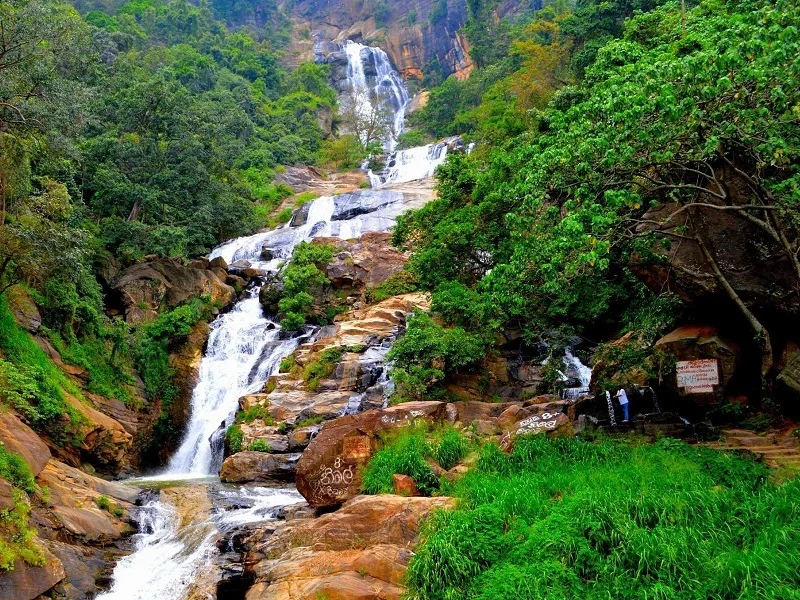 Ravana Falls - Scenic landscape in The Central Highlands, Sri Lanka