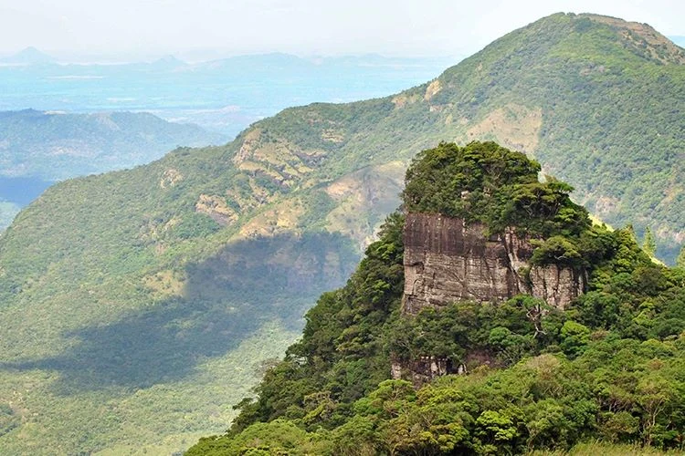 Dramatic granite cliff peaks of the Riverston mountain range