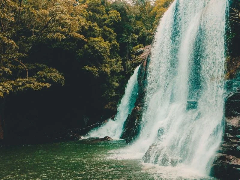 Sera Ella waterfall with cave cavern