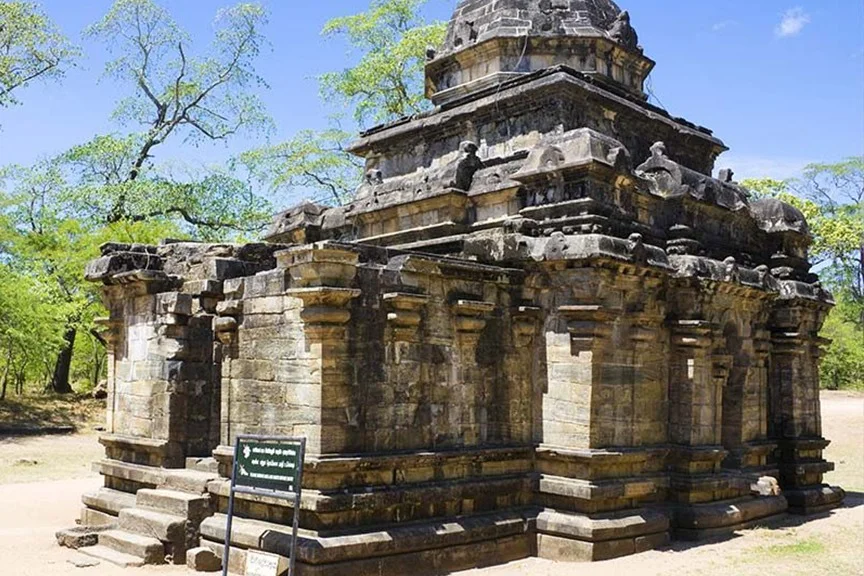 Precision-fitted stone walls and granite roof of the Chola-era Shiva Devale Hindu temple