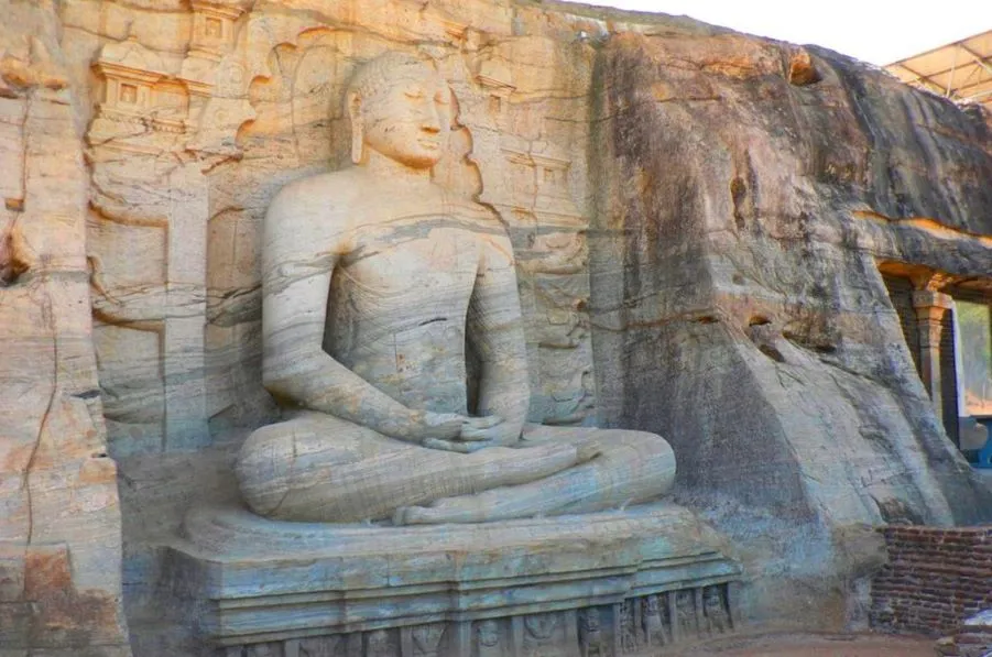 The colossal rock-carved Buddha statues of Gal Viharaya in Polonnaruwa
