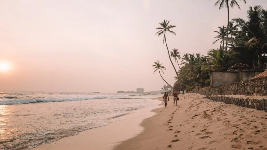 Beachside relaxation and vibrant coastal scenery along Unawatuna Beach